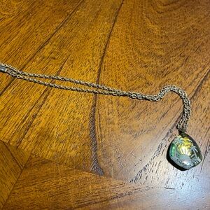 Tropical Pendant Necklace with Silver Chain
